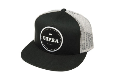 Příslušenství Klobouky Supra TRI-BLOCK TRUCKER Černé/Šedé | CZ-95406